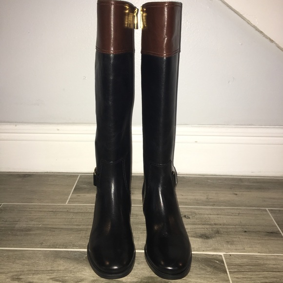 NEW!! Michael Kors Harland wide calf leather boot - Picture 2 of 8
